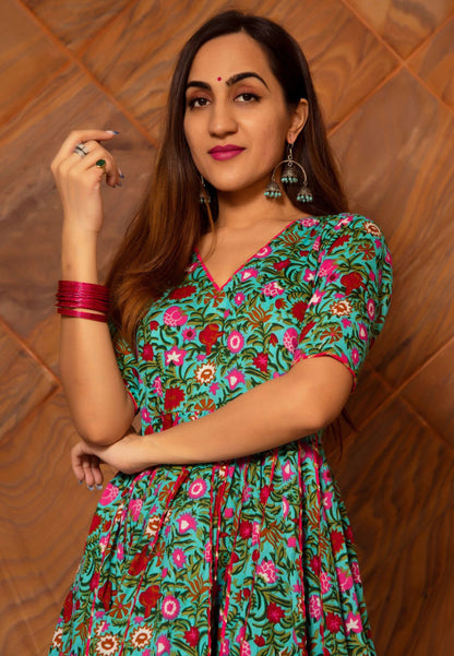 MUGHAL BLUE COTTON SUIT SET
