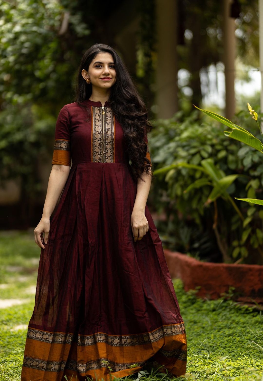 MAROON NILAMBARI ANARKALI