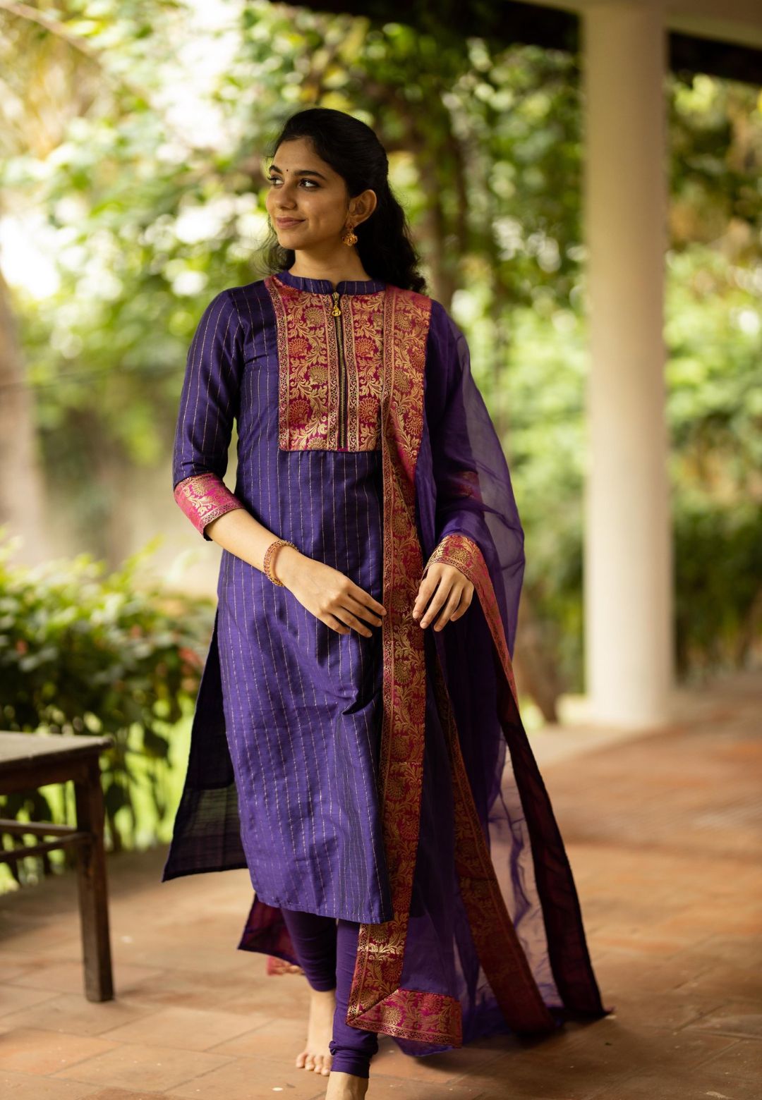 PURPLE HAMSA KURTA SET