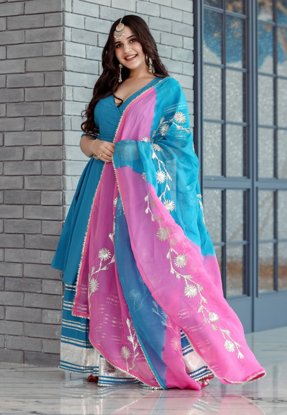 BLUE SAPPHIRE GOTA SHARARA SET