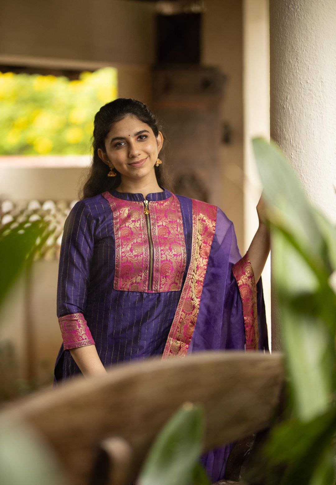 PURPLE HAMSA KURTA SET