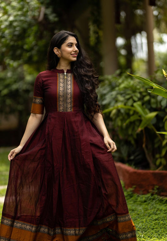 MAROON NILAMBARI ANARKALI