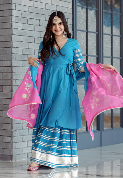BLUE SAPPHIRE GOTA SHARARA SET