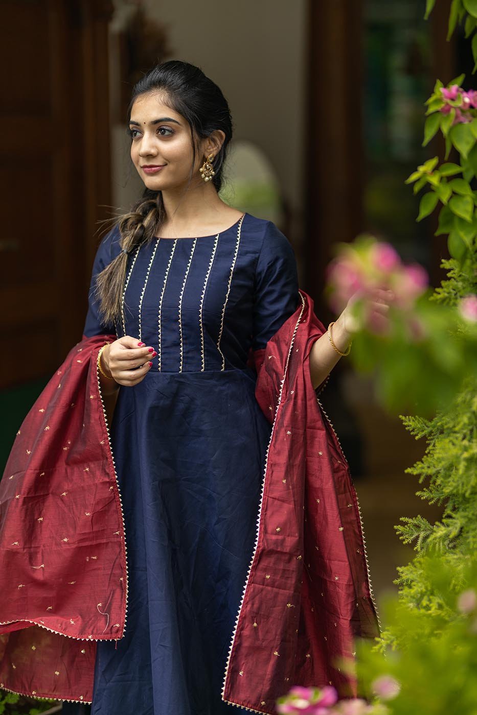 INK BLUE ANAMIKA CHANDERI ANARKALI