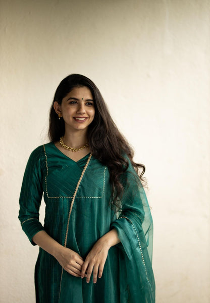 GREEN TEAL KURTA SET