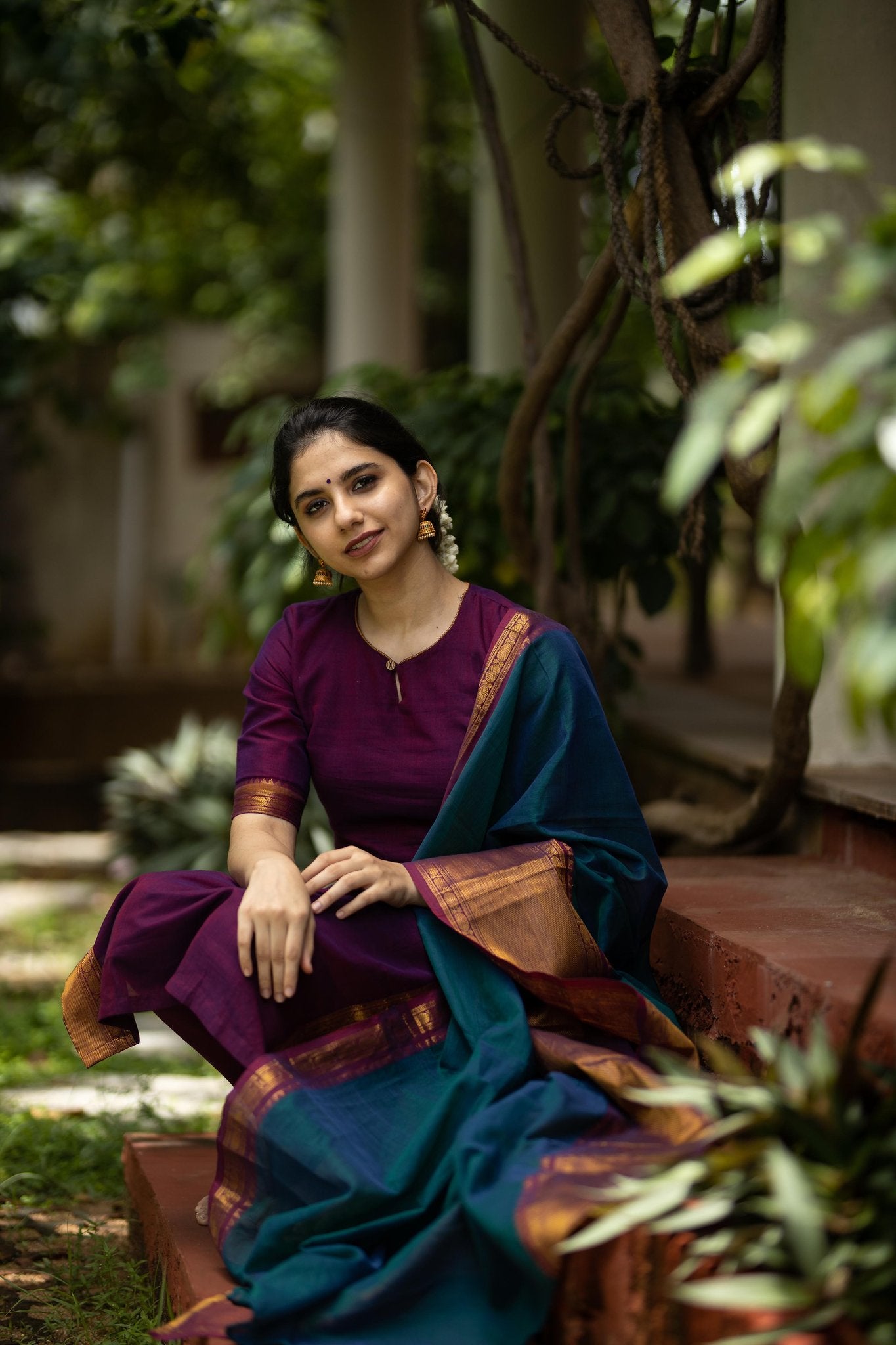 MAGENTA NARAYANPET KURTA SET