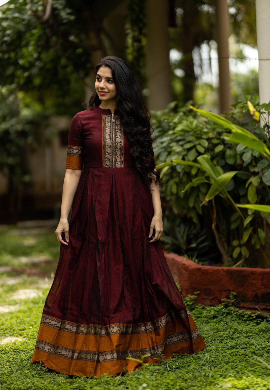 MAROON NILAMBARI ANARKALI