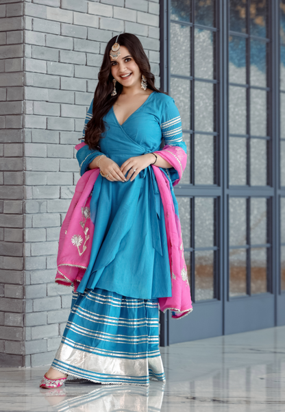 BLUE SAPPHIRE GOTA SHARARA SET