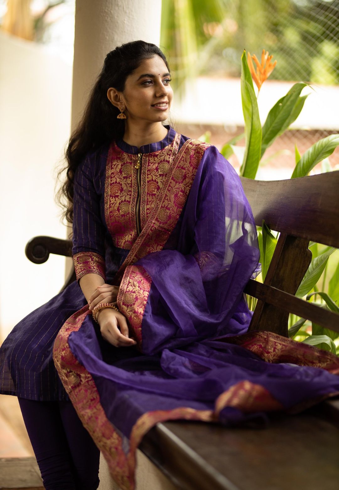 PURPLE HAMSA KURTA SET