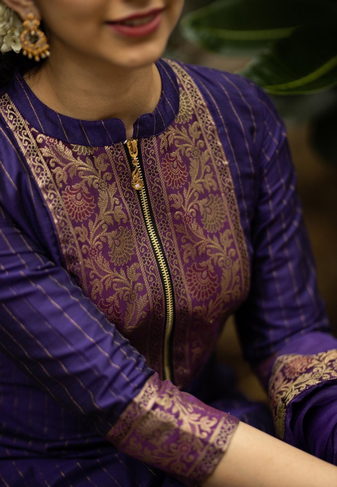 PURPLE HAMSA KURTA SET