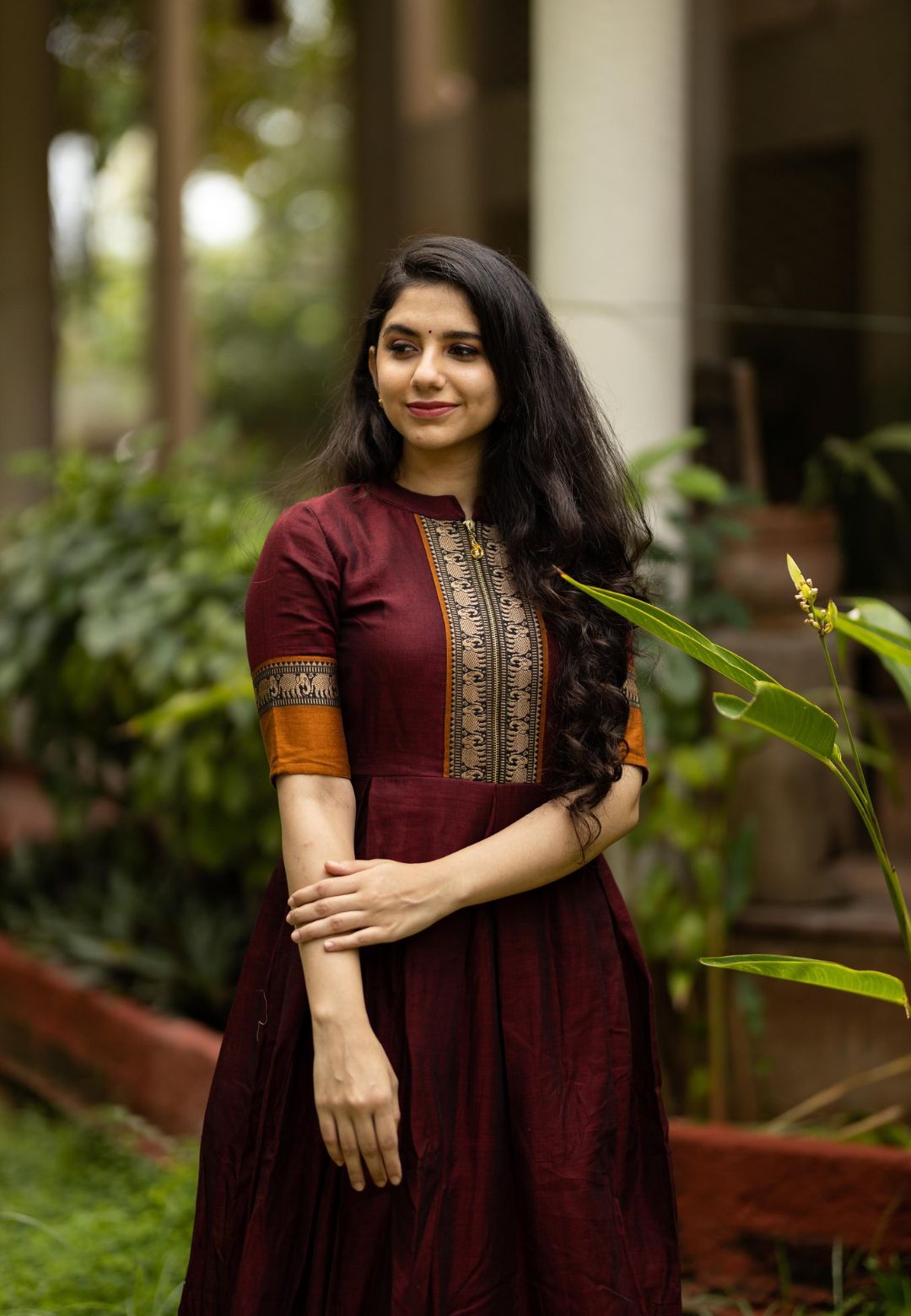 MAROON NILAMBARI ANARKALI
