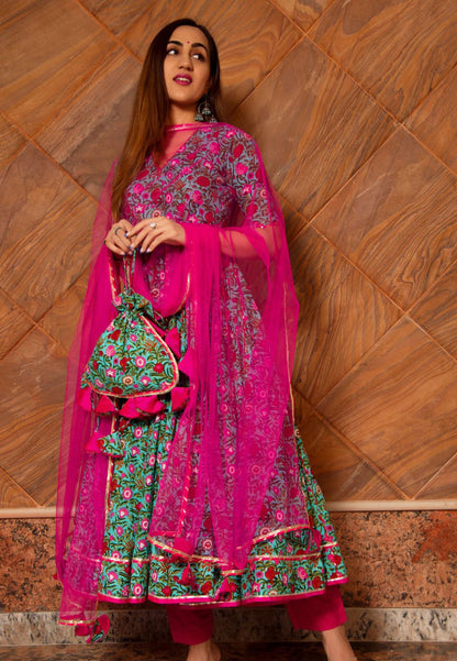MUGHAL BLUE COTTON SUIT SET