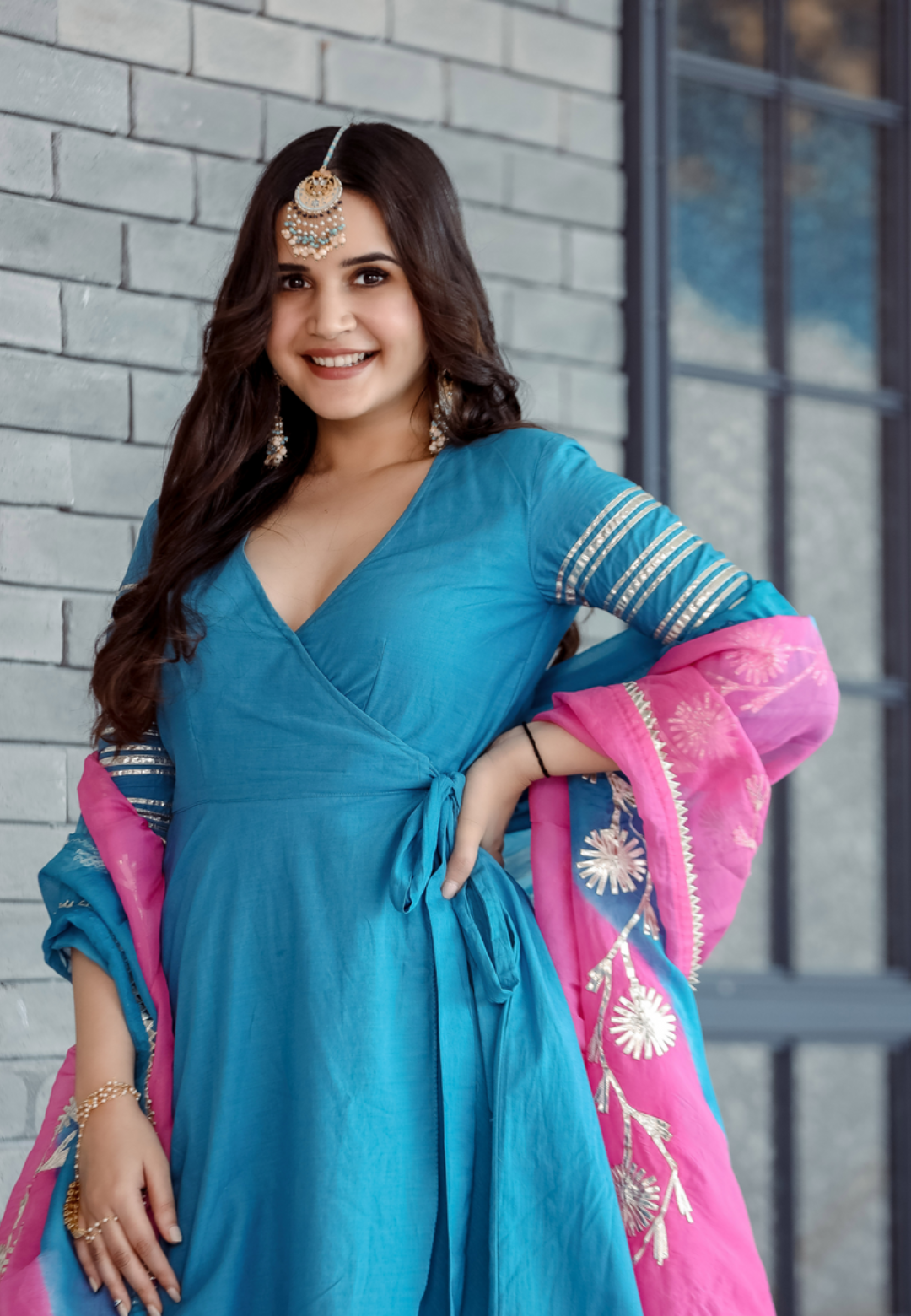 BLUE SAPPHIRE GOTA SHARARA SET