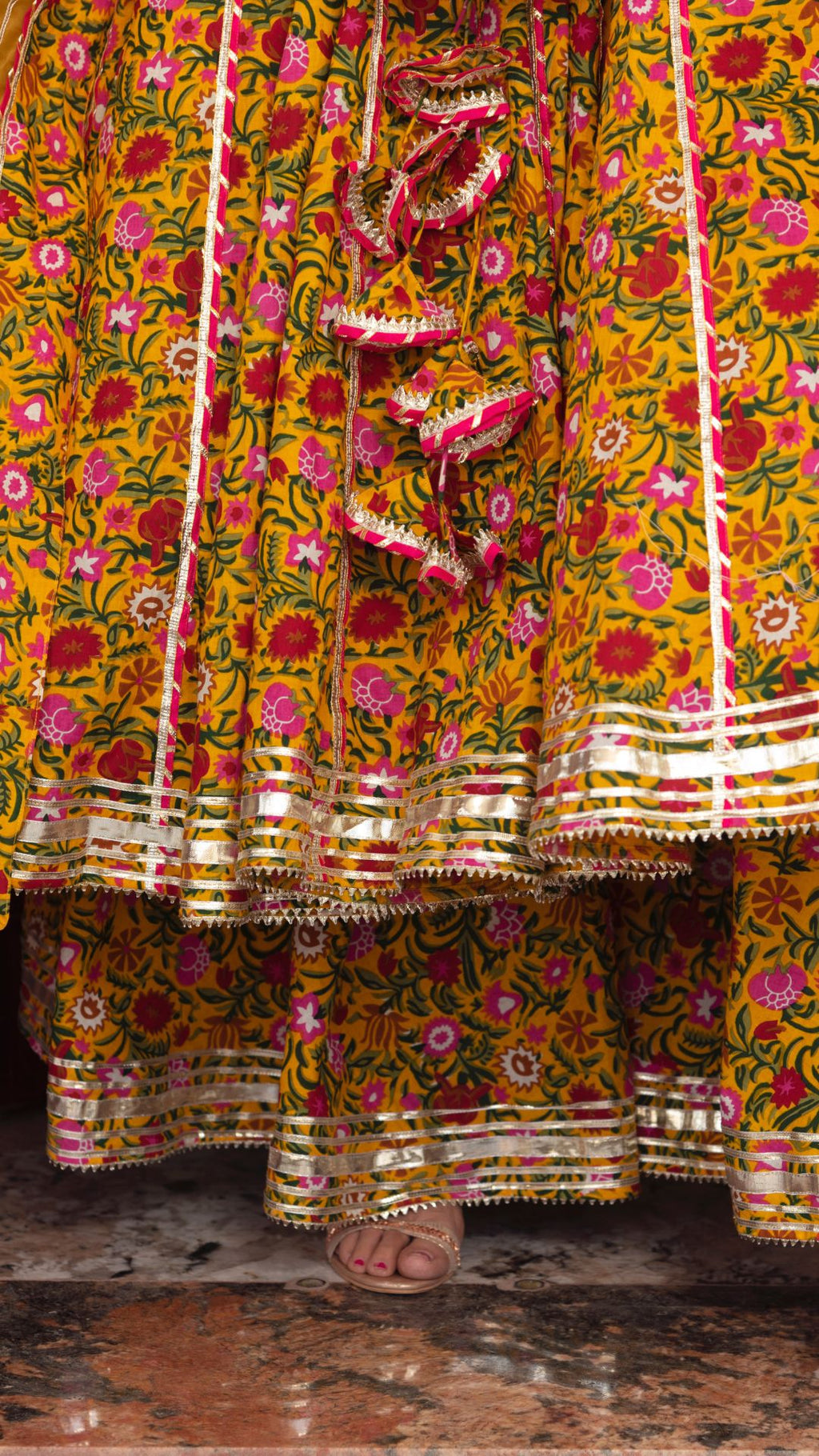 YELLOW MASTANI ANARKALI SUIT SET