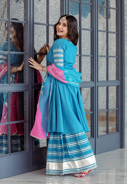 BLUE SAPPHIRE GOTA SHARARA SET