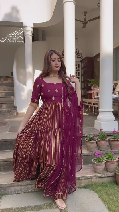 AFZA MAROON ANARKALI