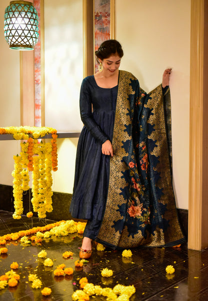 BLUE CHAAND ANARKALI SUIT SET