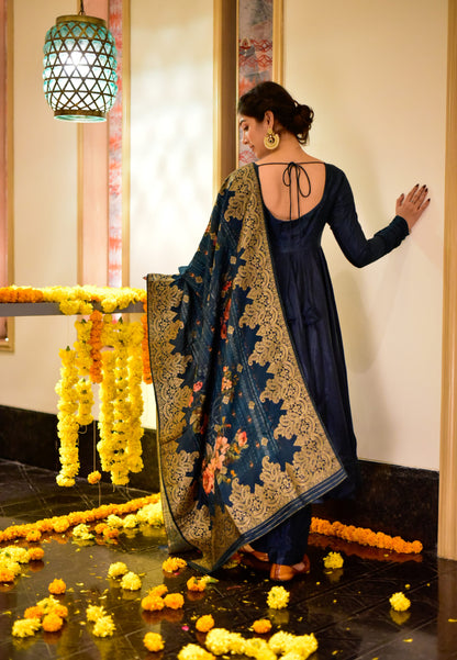 BLUE CHAAND ANARKALI SUIT SET