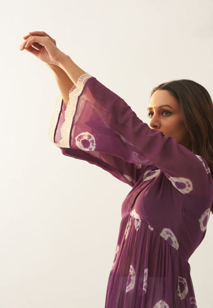 PURPLE MAUVE SHIBORI KURTA SET