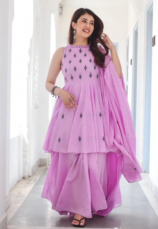 LILAC MUL COTTON SUIT SET