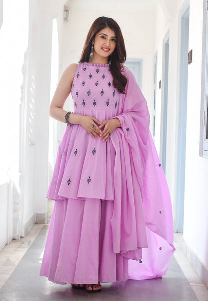 LILAC MUL COTTON SUIT SET