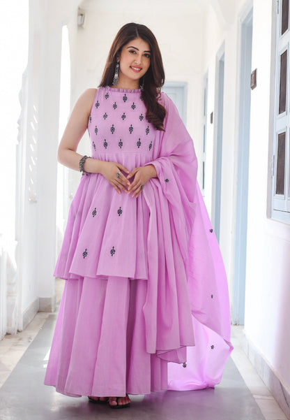 LILAC MUL COTTON SUIT SET