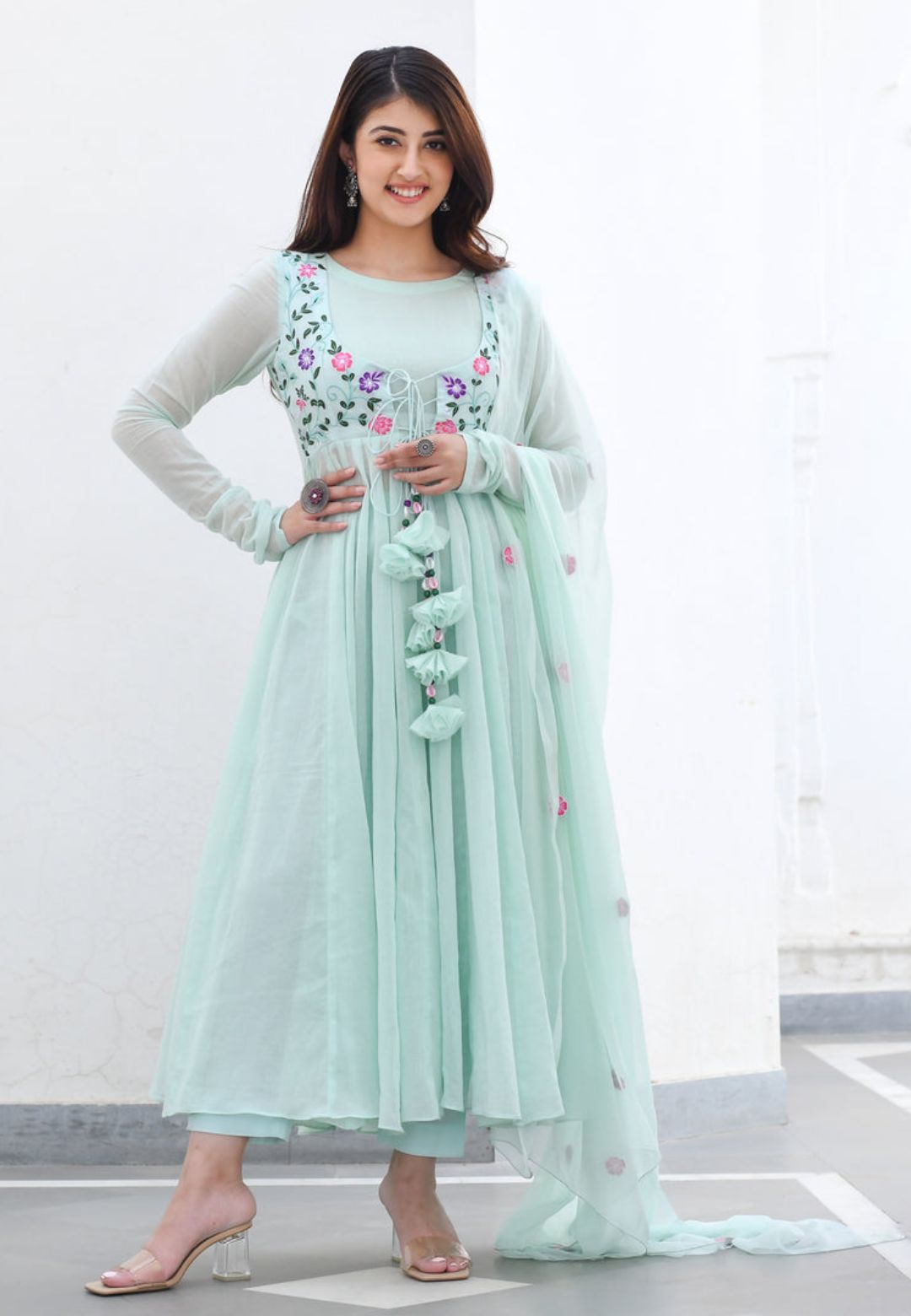 MINT GREEN DEVAKI ANARKALI SUIT SET