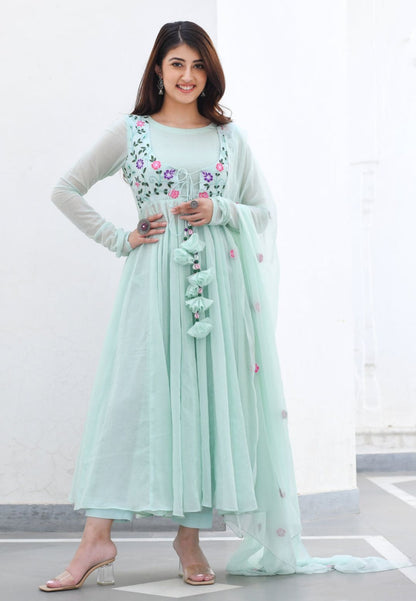 MINT GREEN DEVAKI ANARKALI SUIT SET