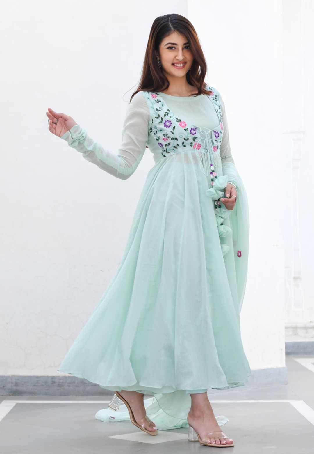 MINT GREEN DEVAKI ANARKALI SUIT SET