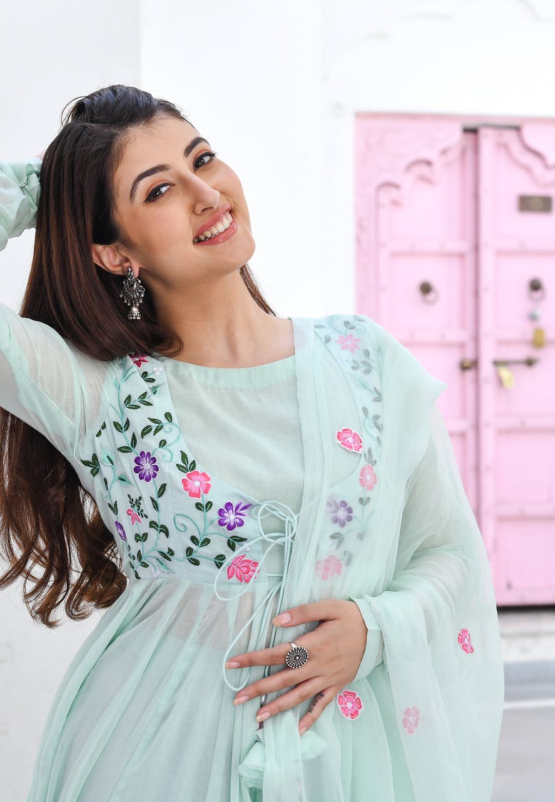 MINT GREEN DEVAKI ANARKALI SUIT SET
