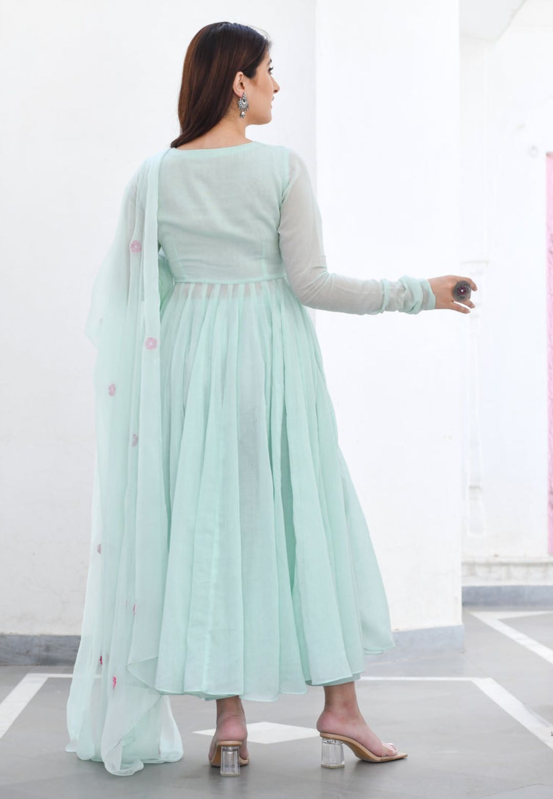 MINT GREEN DEVAKI ANARKALI SUIT SET