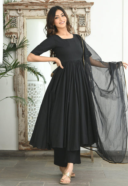 BLACK ANARKALI SUIT SET