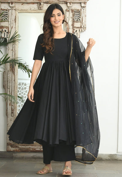 BLACK ANARKALI SUIT SET
