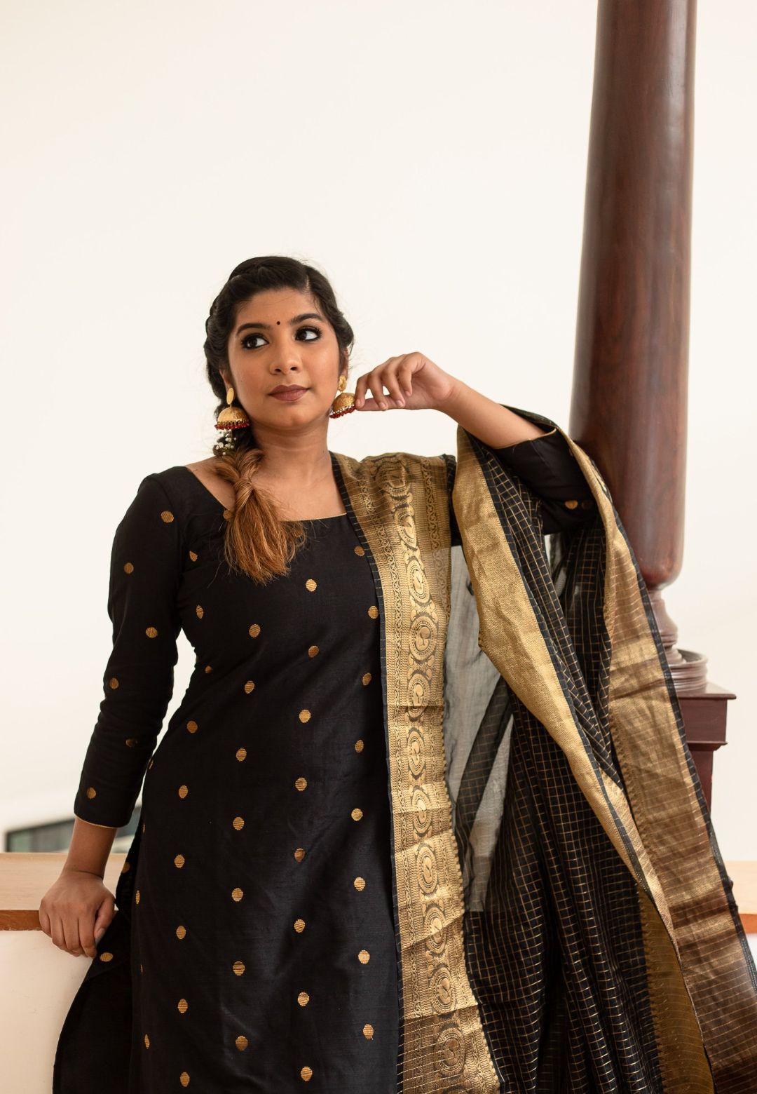 BLACK SAATVIKA KURTA SET