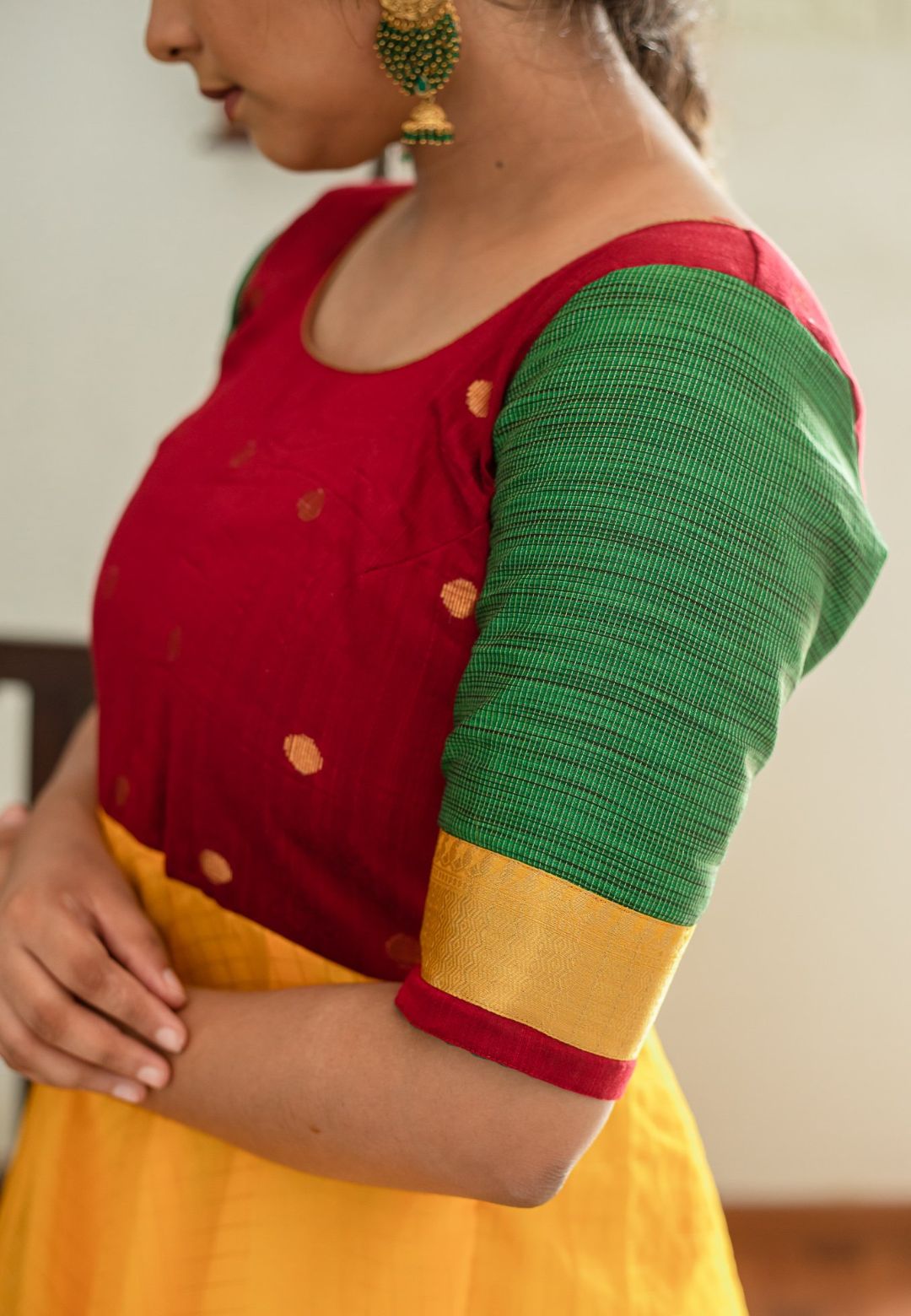 YELLOW ZARI ORGANZA ANARKALI