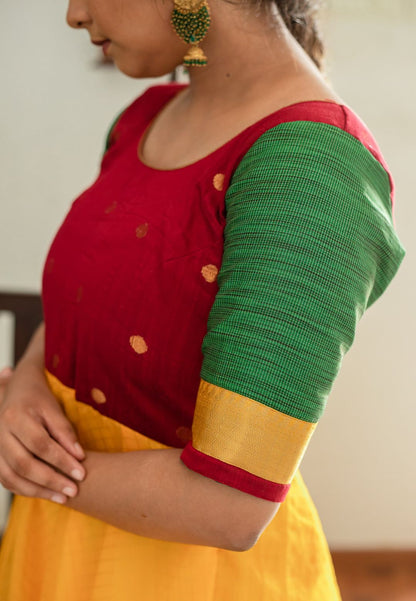 YELLOW ZARI ORGANZA ANARKALI