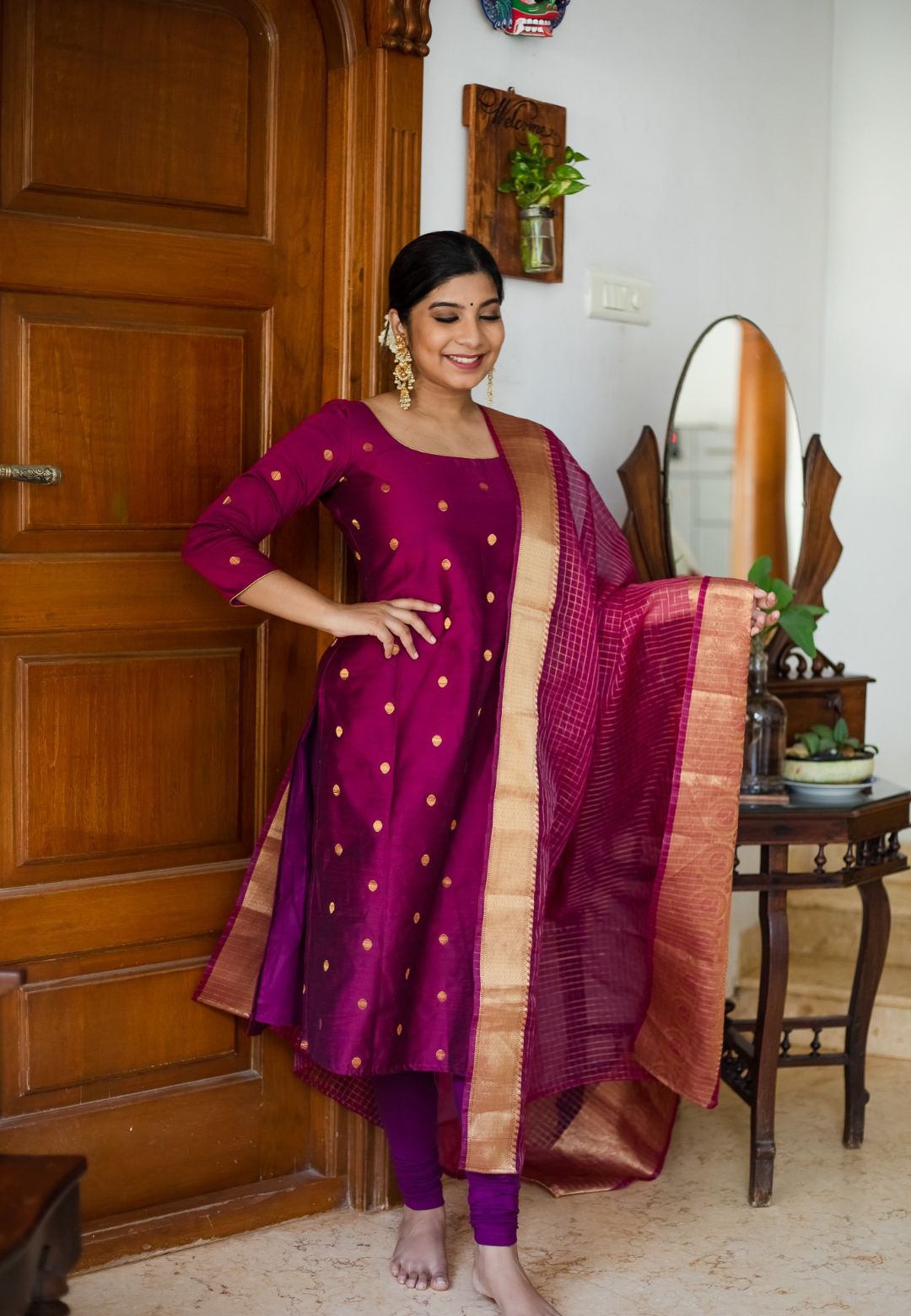 MAGENTA SAATVIKA KURTA SET