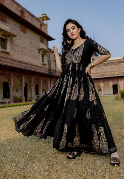 BLACK BELLA MUGHAL HANDBLOCK SET