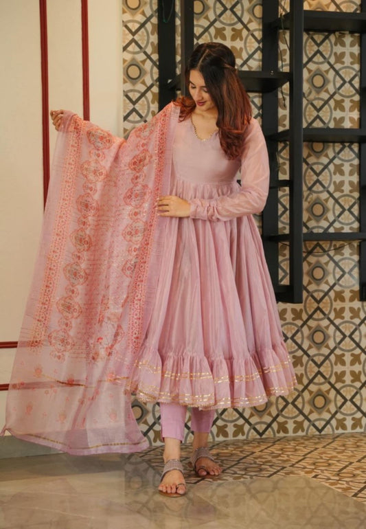 PINK NIYATI CHANDERI SUIT SET