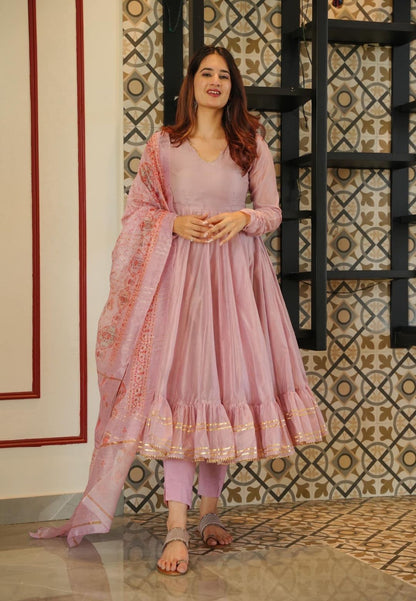 PINK NIYATI CHANDERI SUIT SET