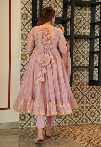 PINK NIYATI CHANDERI SUIT SET