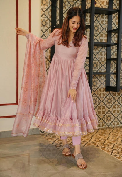 PINK NIYATI CHANDERI SUIT SET