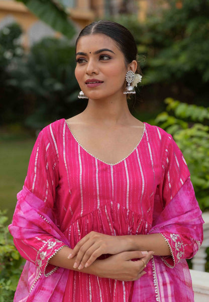 PINK GULABI LUREX SUIT SET