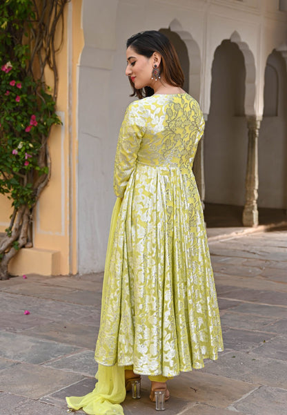 YELLOW GULSHAAN ANARKALI SET