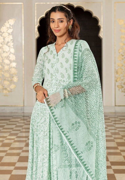 LIGHT GREEN MERAKI COTTON SUIT SET