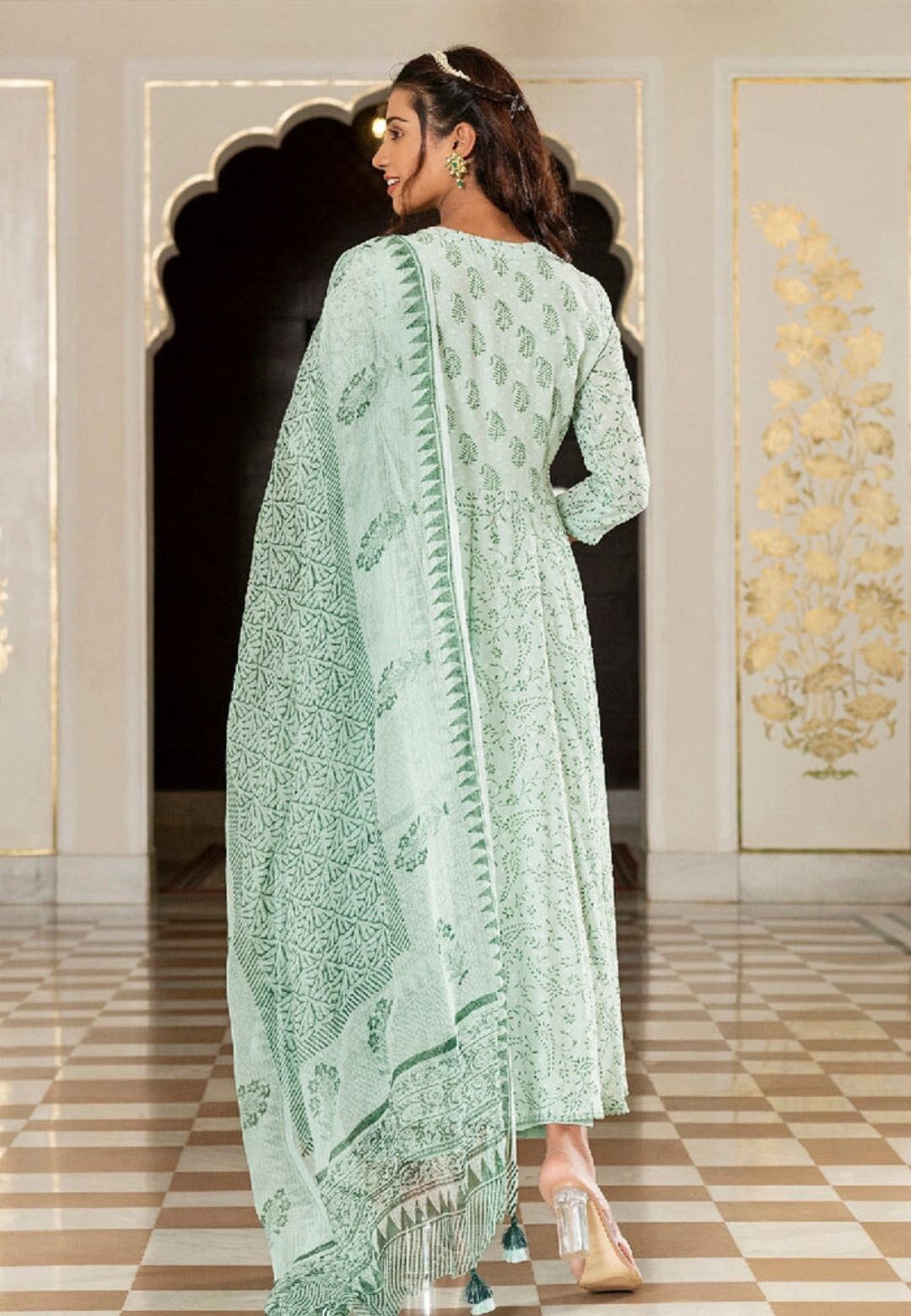 LIGHT GREEN MERAKI COTTON SUIT SET