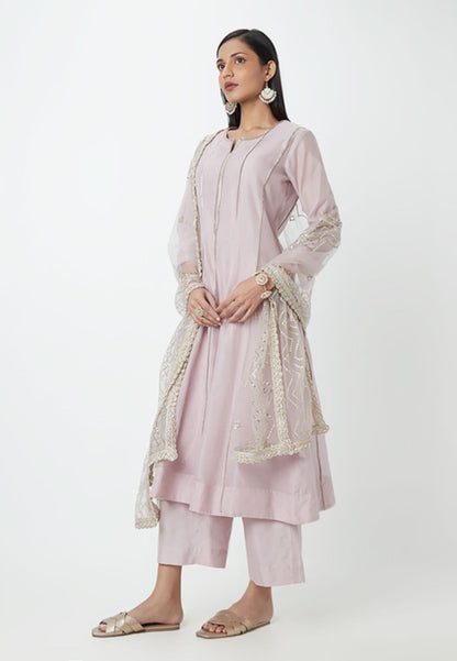 LILAC COTTON A LINE SUIT SET