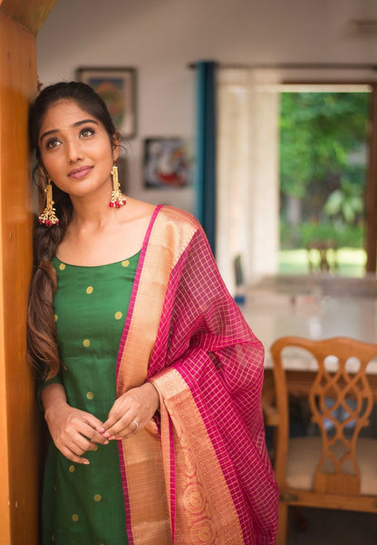 GREEN SAATVIKA KURTA SET