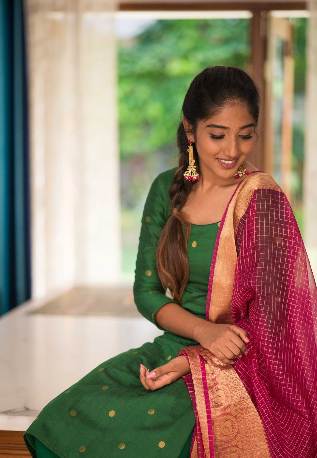 GREEN SAATVIKA KURTA SET