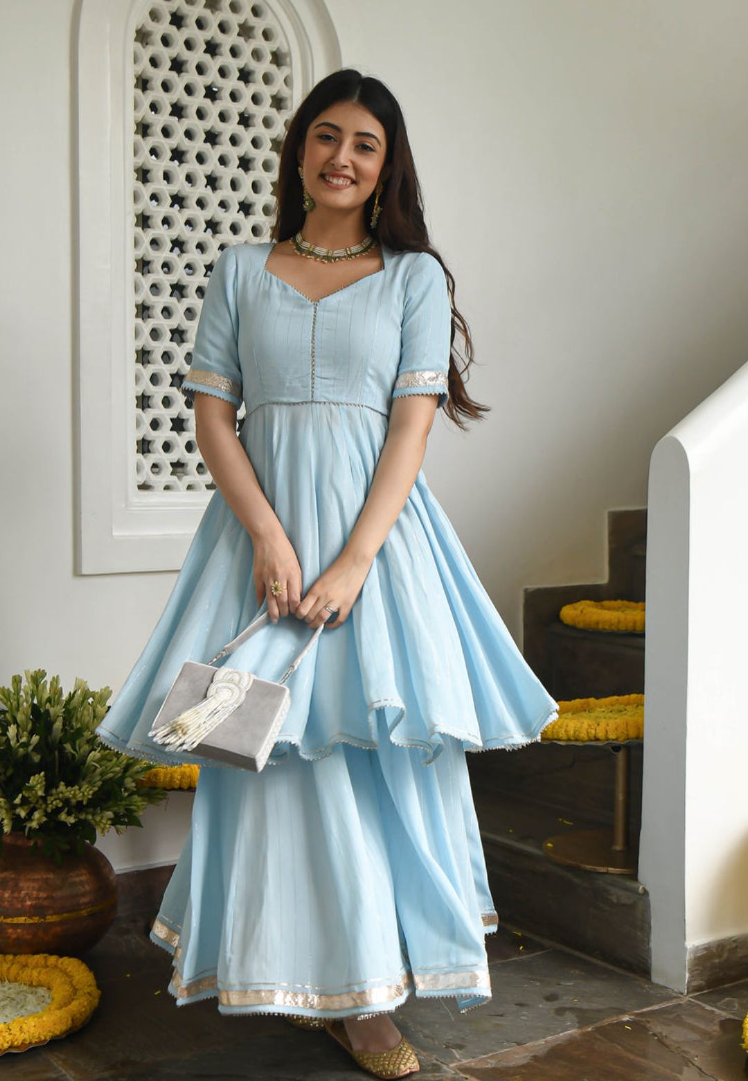 MOSS BLUE RUHI SUIT SET
